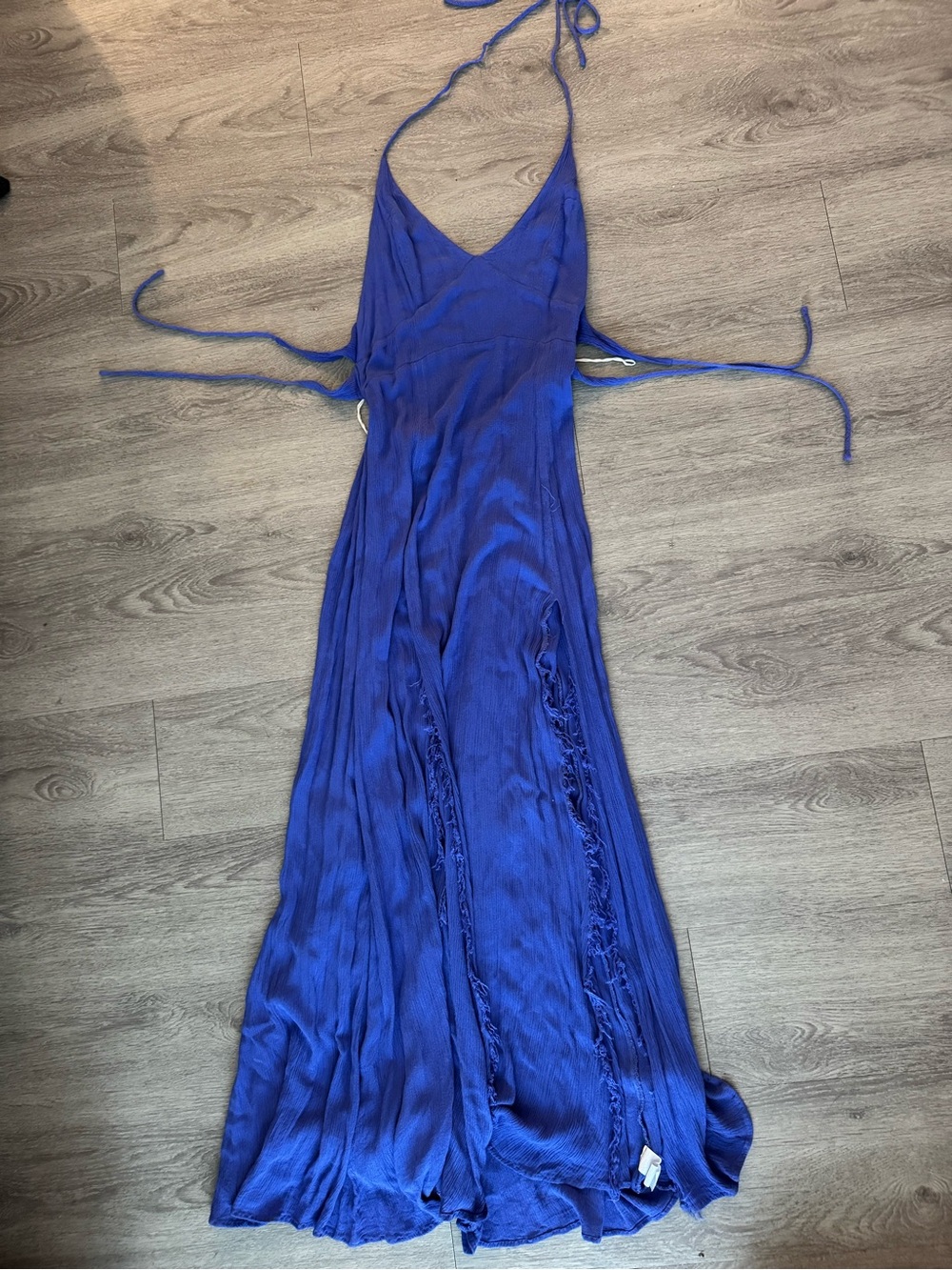 Mustard Seed Royal Blue Halter Maxi Dress